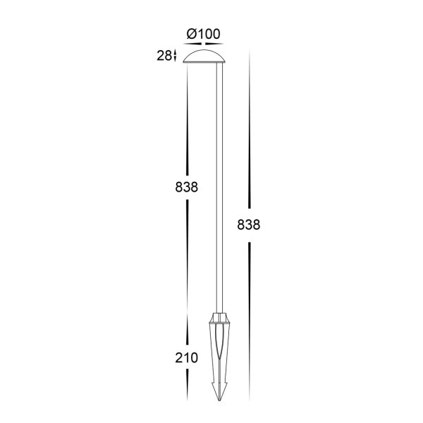 Spike light Konoa 24V LED 3W BLK