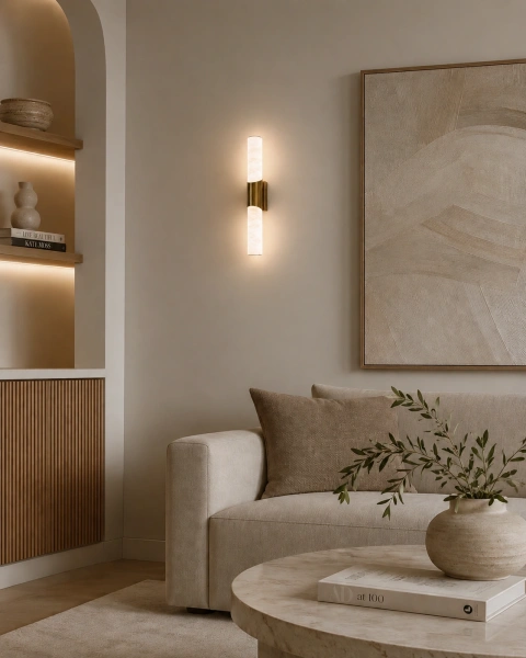 Wall light Aragon W1 Alabaster Spanish Marble LED 10W 3K BRS