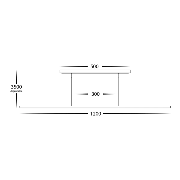 Pendant lamp Proline HV6005T-BLK L120 LED 40W 3CCT Dim Pendant lamp Proline HV6005T-BLK L120 LED 40W 3CCT Dim