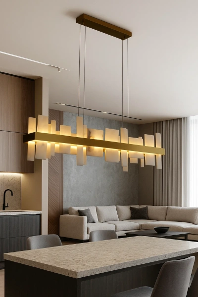 Pendant lamp Miragemas L120 Linear Alabaster Spanish Marble LED 38W CCT Dim BRS