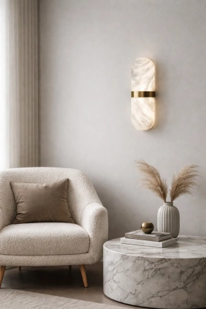 Wall light Andorra Alabaster Spanish Marble LED 8W BRS