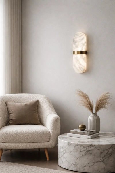 Wall light Andorra Alabaster Spanish Marble LED 7W BRS