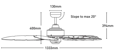 Ceiling fan Kewarra D52 AC BR