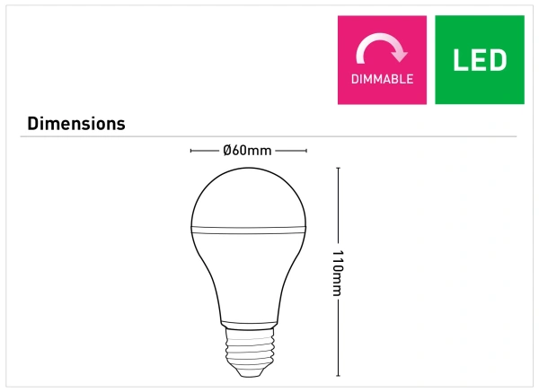 Globe E27 3000K 12W LED MGL030WE-D