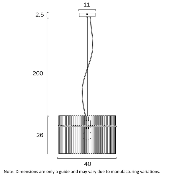 Pendant lamp Quilo 1lt E27 BLK