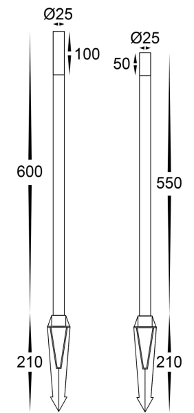 Bollard Spike Drique 24V LED 3W 3CCT BLK