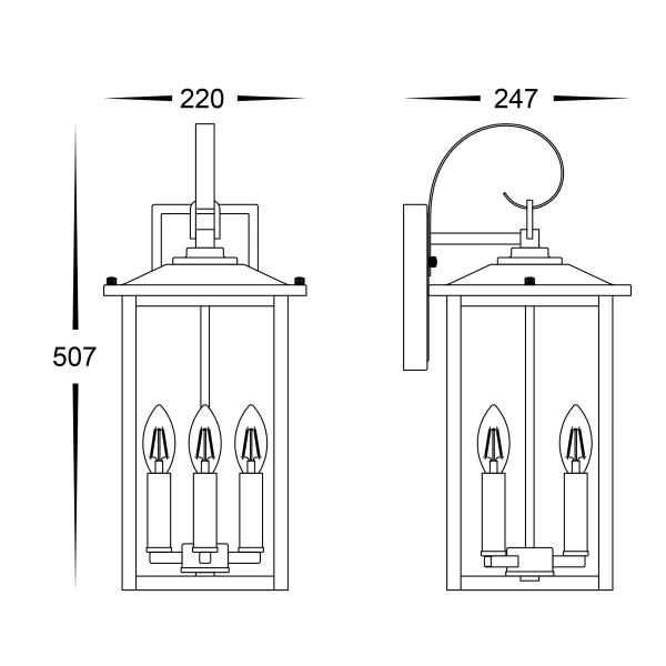 Wall light Madix medium E14 BLK