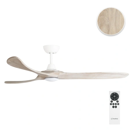 Ceiling fan Kirra DC with 17W LED D60 White Oak
