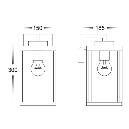 Wall light Micah E27 BLK