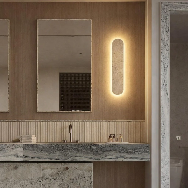 Wall lamp Pulse Long Travertine LED 8W