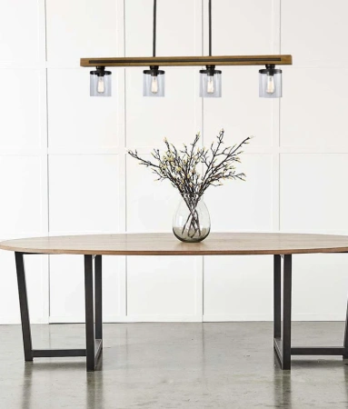 Pendant lamp METI Medieval Rustic Warm Chestnut Wood Bar 