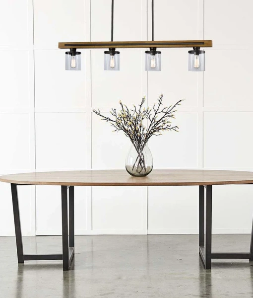 Pendant lamp METI Medieval Rustic Warm Chestnut Wood Bar 