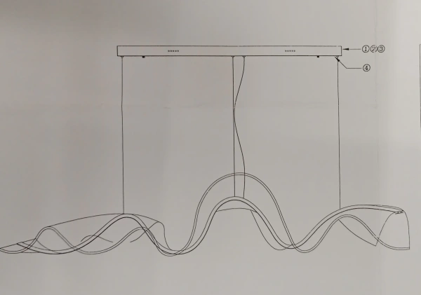 Pendant lamp PACINO-1P Wave LED 90W