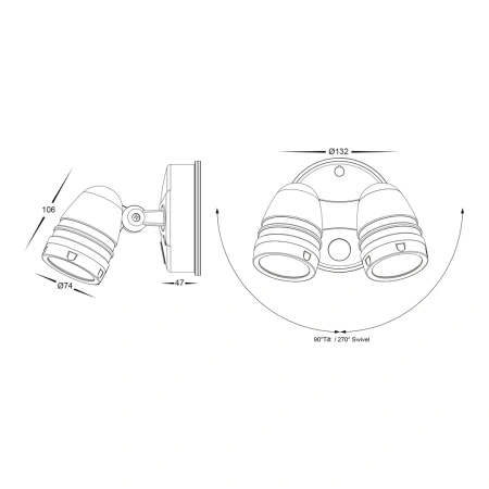 Wall light FOCUS LED 2x15W HV3793T-WHT
