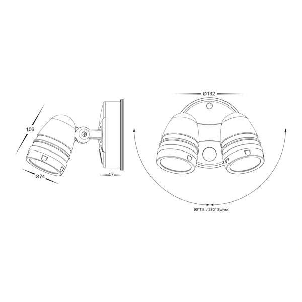 Wall light FOCUS LED 2x15W HV3793T-WHT