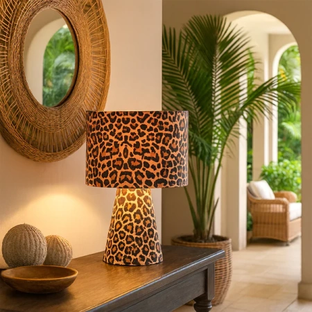 Table lamp Momo Leopard E27 BRW