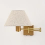 Wall lamp Elspet Swing Arm with charging ports brs