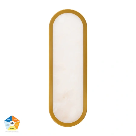 Wall light Auster Alabaster LED 12W 5CCT IP44 HV8011S-GLDALB