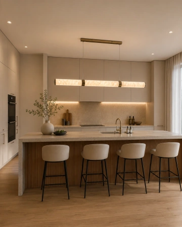 Pendant lamp Aragon Linear Alabaster Spanish Marble L180 LED 40W CCT Dim BRS with remote