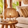Table lamp Nerina Rattan E27 Brown