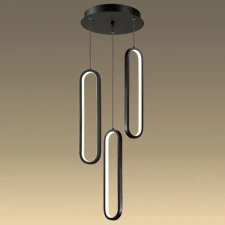 Pendant lamp Oval LED 3L BLK 5K