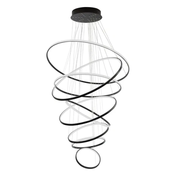 Pendant lamp Crown 8 Ring Black 5K Pendant lamp Crown 8 Ring Black 5K