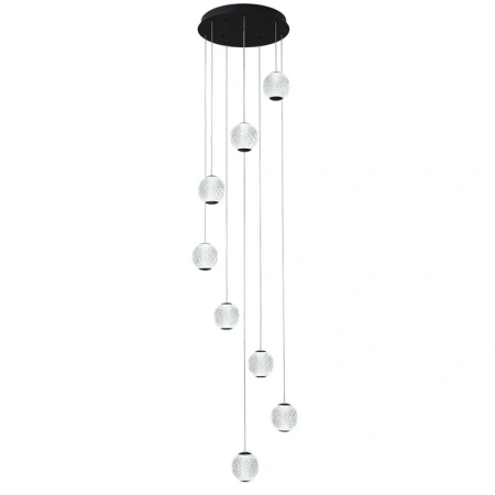 Langdon-8 Light LED Pendant Black 3K